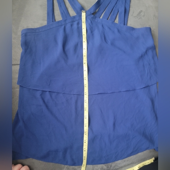 BCBGMAXAZRIA Women's Juliya Tiered Strappy Tank Top Blouse Purple Size Small - Picture 11 of 12